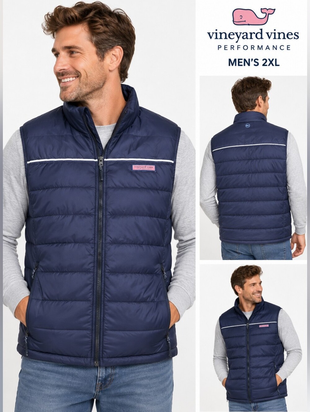 Vineyard Vines Performance Men’s 2XL Navy Down Puffer Vest